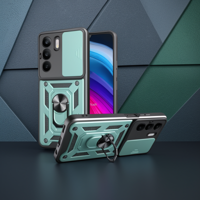 Realme C75 4g Kılıf Pars Lens Yüzüklü Silikon - Yeşil