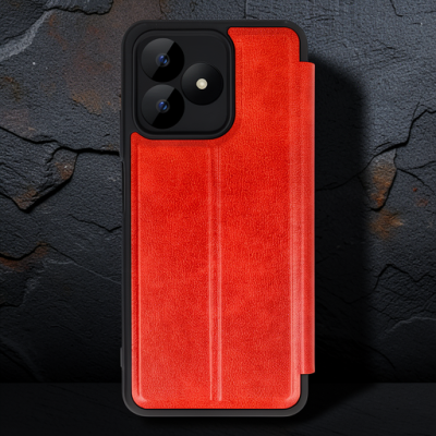 Realme Note 50 4g Kılıf Flip Cover - Kırmızı