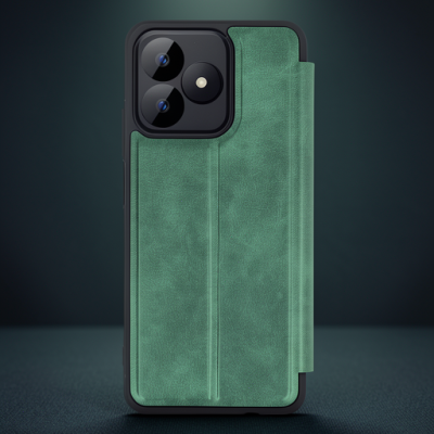 Realme Note 50 4g Kılıf Flip Cover - Koyu Yeşil