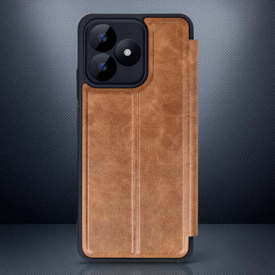 Realme Note 50 4g Kılıf Flip Cover - Taba