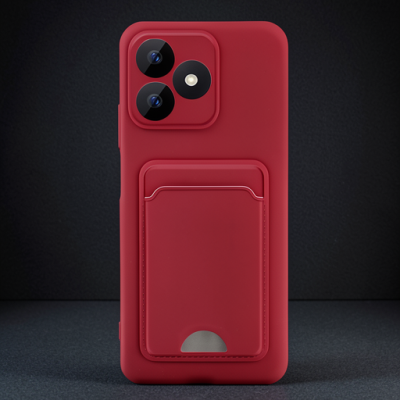 Realme Note 50 4g Kılıf Kelvin Kartvizitli Silikon - Kırmızı
