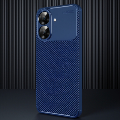 Realme Note 60 Kılıf Auto Focus Karbon Kapak - Lacivert