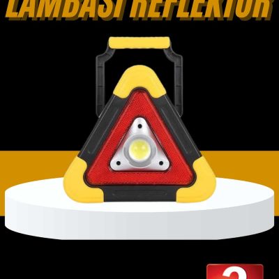 Reflektör Işıklı Ikaz Lambası Şarjlı Çok Fonksiyonlu Işıklı Üçgen Reflektör