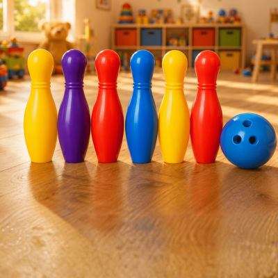 Renkli Bowling Seti Çocuk Aktivite Oyunu Motor Beceri Geliştirici