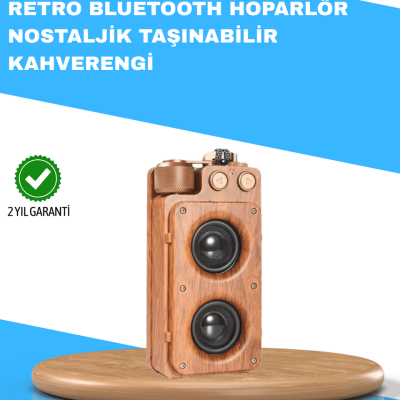 Retro Radyo Tasarım Bluetooth Hoparlör 1800mAh Uzun Çalma Süresi