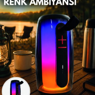 RGB Aydınlatmalı Kablosuz Bluetooth Hoparlör USB Bellek TF Kart Destekli