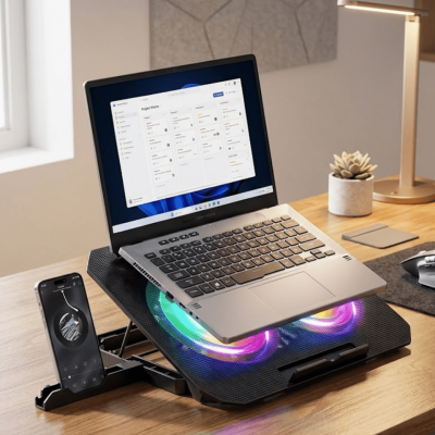 RGB Fanlı Laptop Soğutma Standı USB Girişli Notebook Yükseltici