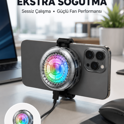 RGB Gaming Telefon Fanı Sessiz Soğutucu Tüm Akıllı Telefonlara Uygun Yeni Nesil
