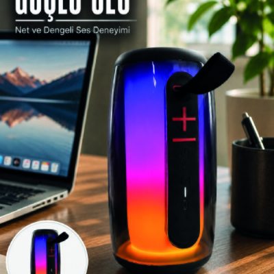 RGB Işıklı Bluetooth Hoparlör Güçlü Ses Type-C Şarjlı Taşınabilir Kablosuz Speaker