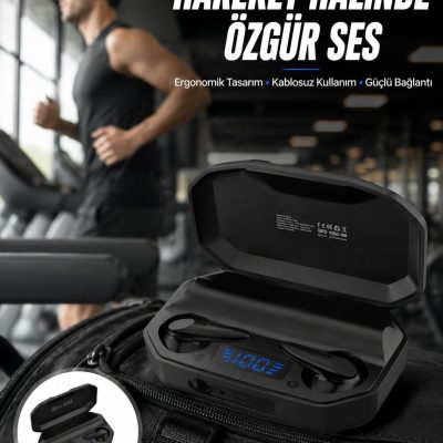 Rgb Işıklı Çift Mikrofonlu Siyah Profesyonel Oyuncu Kulaklığı Kablosuz Kulakiçi Yeni Nesil