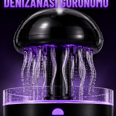 RGB Işıklı Denizanası Hava Nemlendirici Ultrasonik Buhar Makinesi 2H 4H 8H Zamanlayıcılı