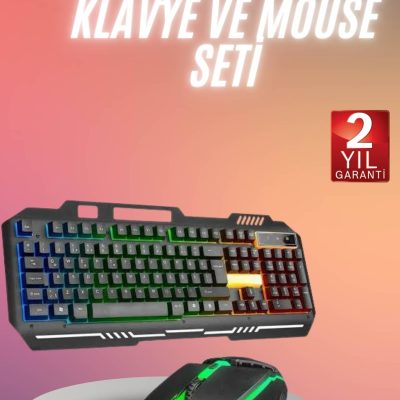 RGB Işıklı Gaming Oyuncu Klavye Q Klavye Mouse Hediyeli