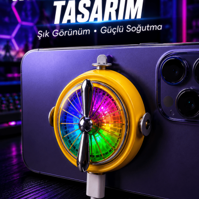 RGB Işıklı Manyetik Telefon Oyun Soğutucu Fan