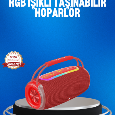 RGB LED Işıklı 20W Taşınabilir Hoparlör Bluetooth 5.3 + Type-C Şarj