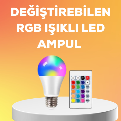 RGB Uzaktan Kumandalı LED Ampul 16 Renk A Kalite 2025 Model Orijinal