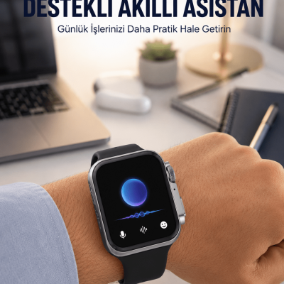 AMOLED Ekranlı Akıllı Saat Sesli Görüşme GPS Nabız ve Uyku Takibi Yeni Nesil