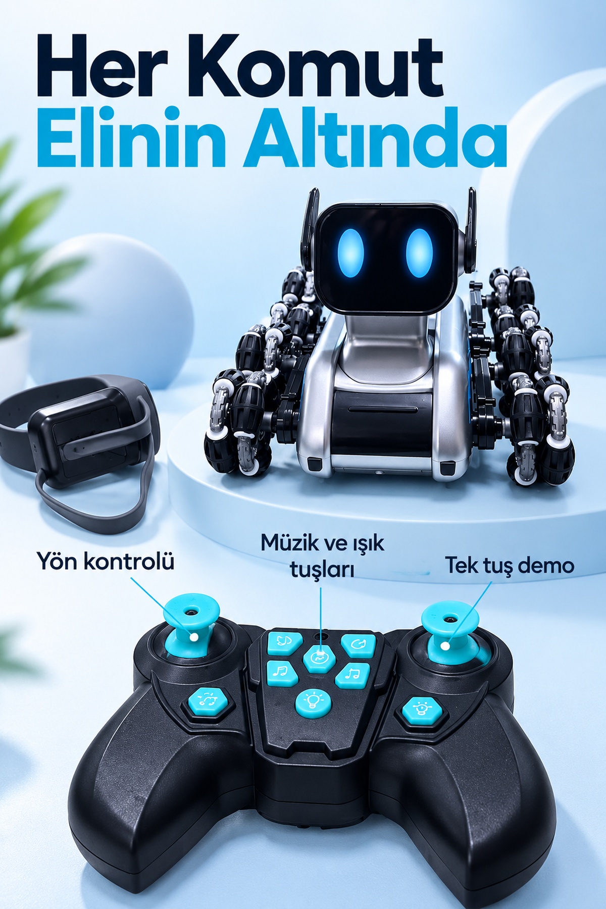 El Hareketleriyle Kontrol Edilen Kumandalı Robot Köpek