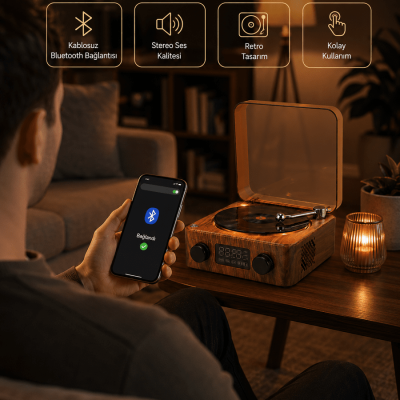 Saatli Gece Işıklı Hoparlör – Modern ve Vintage Tasarım Yeni Nesil