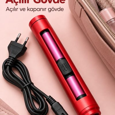 Saç Uçlarına Şekil Veren Seyahat Tipi Maşa ve Düzleştirici