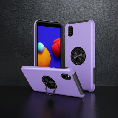 Samsung Galaxy A01 Core Kılıf Elit Yüzüklü Kapak - Mor