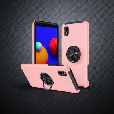 Samsung Galaxy A01 Core Kılıf Elit Yüzüklü Kapak - Pembe