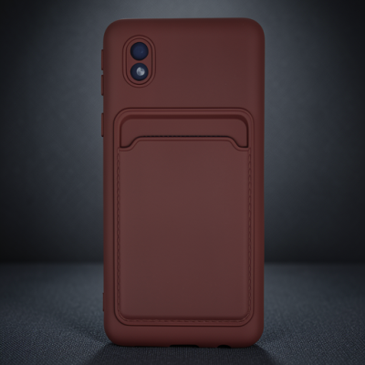 Samsung Galaxy A01 Core Kılıf Kelvin Kartvizitli Silikon - Bordo
