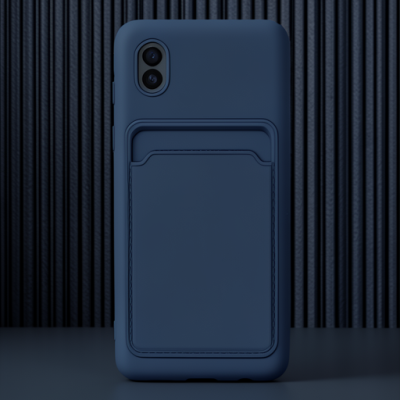 Samsung Galaxy A01 Core Kılıf Kelvin Kartvizitli Silikon - Lacivert