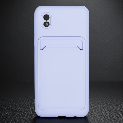 Samsung Galaxy A01 Core Kılıf Kelvin Kartvizitli Silikon - Lila