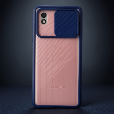 Samsung Galaxy A01 Core Kılıf Palm Buzlu Kamera Sürgülü Silikon - Lacivert