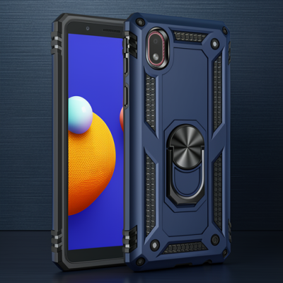 Samsung Galaxy A01 Core Kılıf Sofya Yüzüklü Silikon Kapak - Lacivert