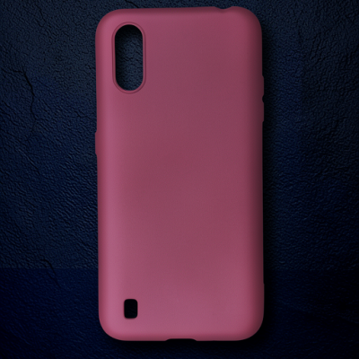 Samsung Galaxy A01 Kılıf First Silikon - Mürdüm