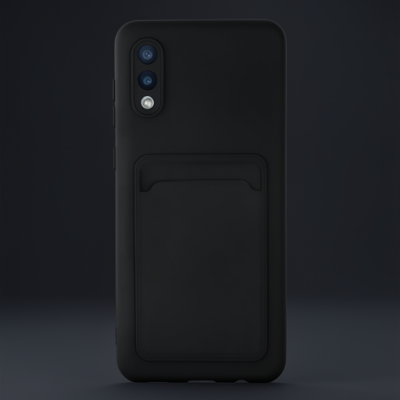 Samsung Galaxy A02 Kılıf Kelvin Kartvizitli Silikon - Siyah