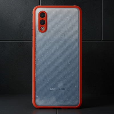 Samsung Galaxy A02 Kılıf Miami Şeffaf Silikon - Kırmızı