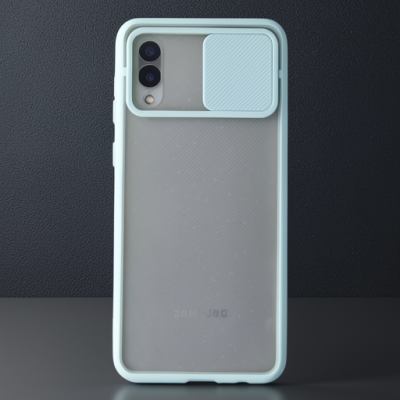 Samsung Galaxy A02 Kılıf Palm Buzlu Kamera Sürgülü Silikon - Turkuaz
