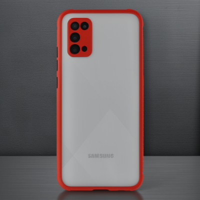 Samsung Galaxy A02s Kılıf Miami Şeffaf Silikon - Kırmızı