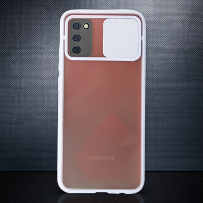 Samsung Galaxy A02s Kılıf Palm Buzlu Kamera Sürgülü Silikon - Lila