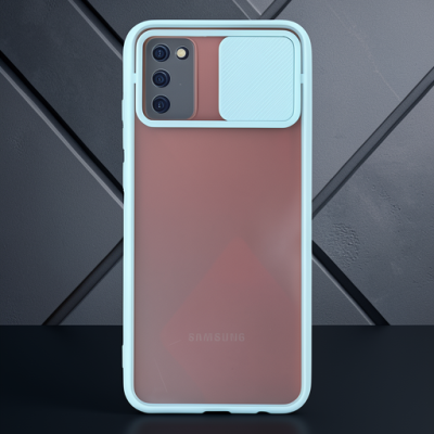 Samsung Galaxy A02s Kılıf Palm Buzlu Kamera Sürgülü Silikon - Turkuaz