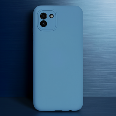 Samsung Galaxy A03 Kılıf Nano İçi Kadife Silikon - Mavi