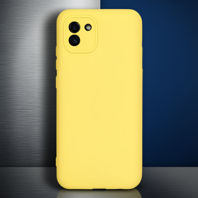 Samsung Galaxy A03 Kılıf Nano İçi Kadife Silikon - Sarı