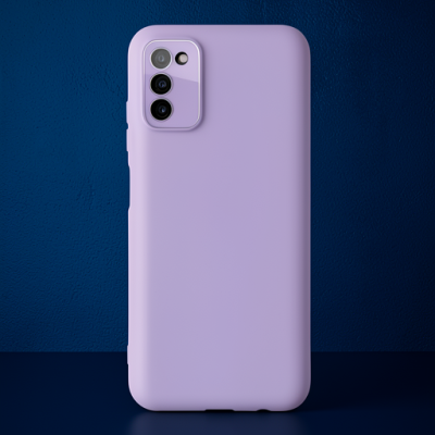Samsung Galaxy A03s Kılıf Lansman Glass Kapak - Lila