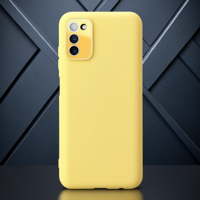 Samsung Galaxy A03s Kılıf Lansman Glass Kapak - Sarı