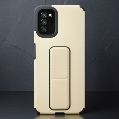 Samsung Galaxy A03s Kılıf Mega Standlı Silikon - Gold