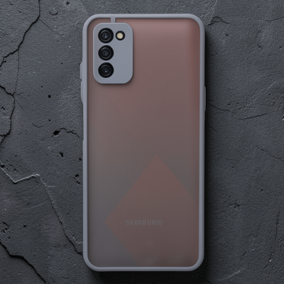 Samsung Galaxy A03s Kılıf Montreal Silikon Kapak - Gri