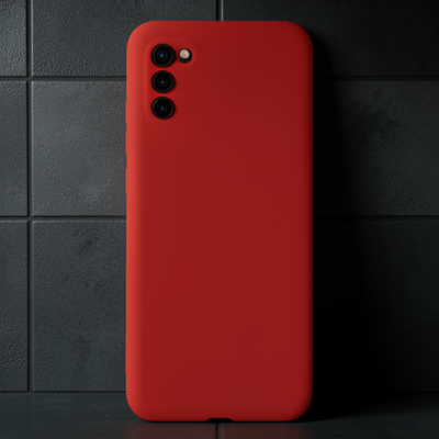 Samsung Galaxy A03s Kılıf Nano İçi Kadife Silikon - Kırmızı