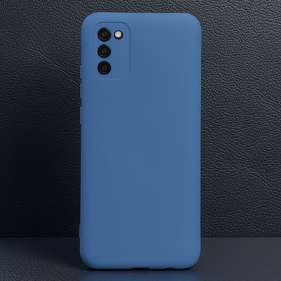 Samsung Galaxy A03s Kılıf Nano İçi Kadife Silikon - Mavi