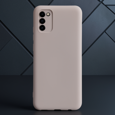 Samsung Galaxy A03s Kılıf Nano İçi Kadife Silikon - Pudra