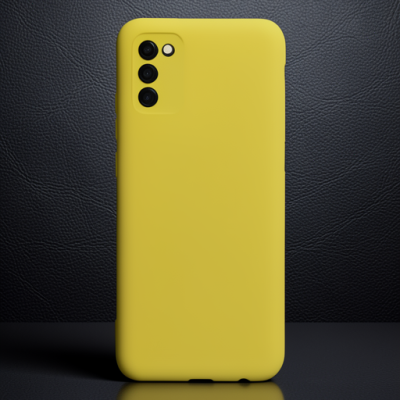Samsung Galaxy A03s Kılıf Nano İçi Kadife Silikon - Sarı