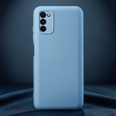 Samsung Galaxy A03s Kılıf Nano İçi Kadife Silikon - Sky Blue