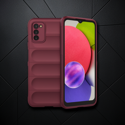Samsung Galaxy A03s Kılıf Optimum Silikon - Bordo