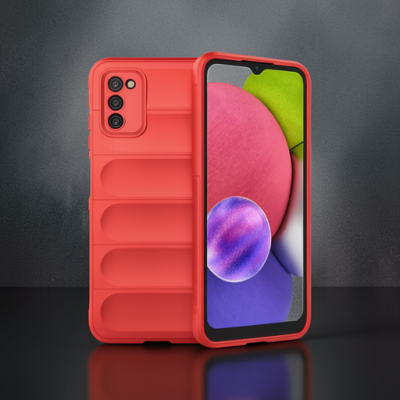 Samsung Galaxy A03s Kılıf Optimum Silikon - Kırmızı